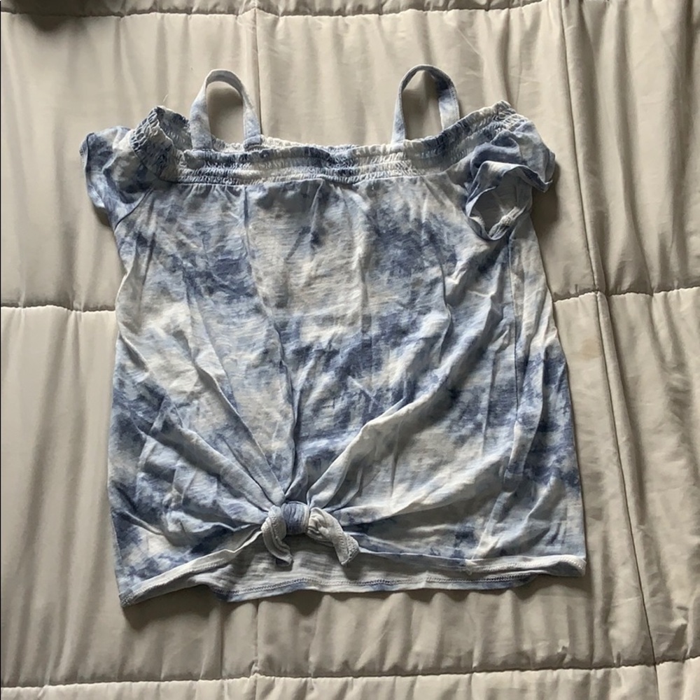 Abercrombie kids blue and white cloud shirt